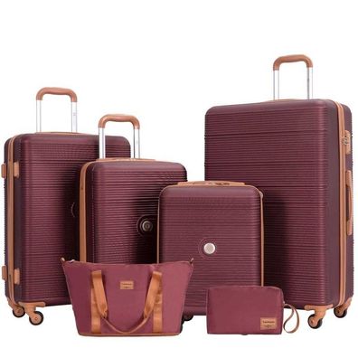 Trolleyset Koffer-Set S, M, L, XL + Reisetasche, Kosmetiktaschenset Hartschalenkoffer