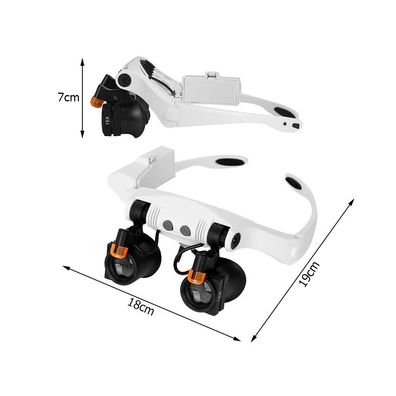 Profi LED Stirnlupe Kopflupe Lupenbrille Mit Licht Lupe Brillenlupe WS