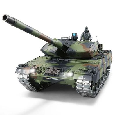 RC Panzer „German Leopard 2A6“ Heng Long 1:16 mit R&S, Metallgetriebe (Stahl) und Met