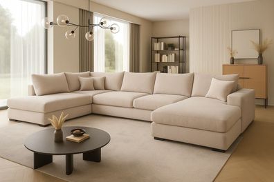 Ecksofa FABIO 328x182 cm mit Schlaffunktion, Bonellfederkern und Bettkasten