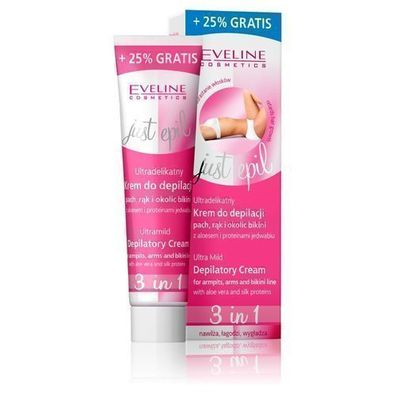 Eveline Kosmetik Just Epil Ultra Sanfte Haarentfernungscreme fuer Achseln, Arme u