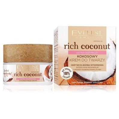 Eveline Cosmetics Luxus Kokosnuss Ultra-Feuchtigkeitsspendende Gesichtscreme, 50