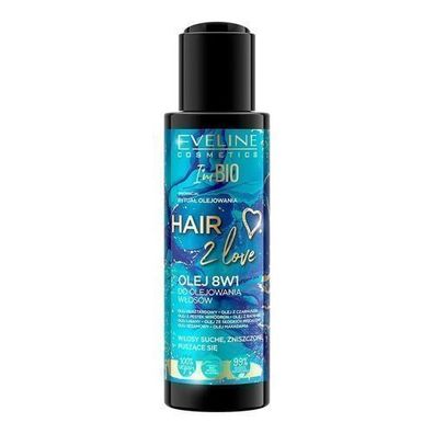 Eveline Cosmetics Hair 2 Love 8in1 Haaroelkur, 110ml - Intensive Pflege fuer gesun