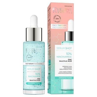 Eveline Cosmetics Gesichtsserum mit 10% Niacinamid, 30 ml - Professionelle Thera
