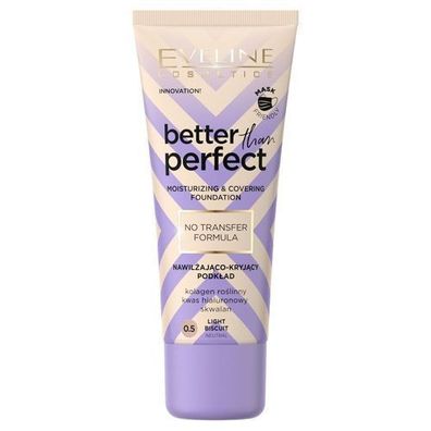 Eveline Cosmetics Feuchtigkeitsspendende Foundation 0.5 Light Biscuit, 30 ml