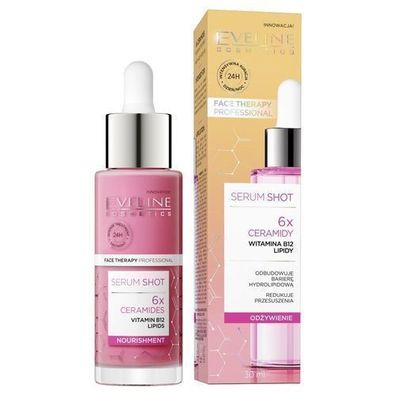 Eveline Cosmetics Serum Shot mit 6-fach Ceramid, 30 ml - Intensive Naehrpflege fue