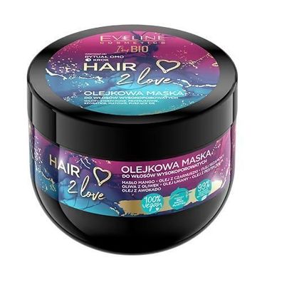 Eveline Cosmetics Hair 2 Love Oel-Haarmaske fuer stark poroese Haare, 300 ml