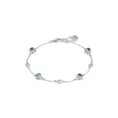 Gucci - Yba662430002 - ineinandergreifendes G -Armband in 18 kt Weißgold mit Topazes