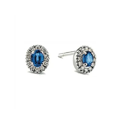 FRAU ORO - DHOZ7205 - GOLD GOLD Ohrrings für Frauen Sapphire White und Diamonds Ref