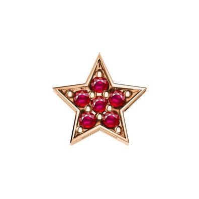 FRAU ORO - DCHR6575 - Einzelelement des rosa Goldes und Rubine