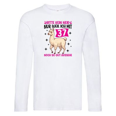 37. Geburtstag | 37 Jahre | Lama | gut aussehen Long Sleeve Weiß