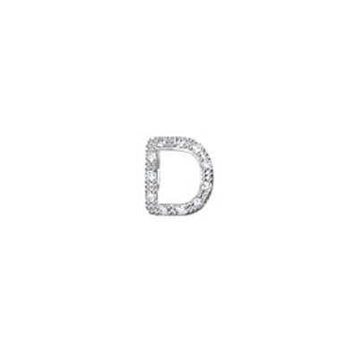 FRAU ORO - DCHF5063D - Padrush Buchstabe D Wometo -Elemente: Weißgold und Diamanten R