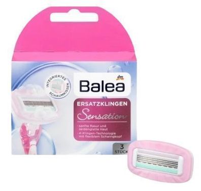 Balea Sensation, 3 Austauschbare Klingen - Hochwertige Rasierklingen fuer Praezisi