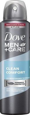 Dove Men+Care Clean Comfort Anti-Transpirant, 150 ml - Langanhaltender Deo-Schut