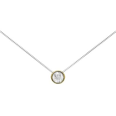 FRAU ORO - DHPL7383 - Frauen Halskette in Weiß und Gelbgold und Diamanten Ref. DHPL73