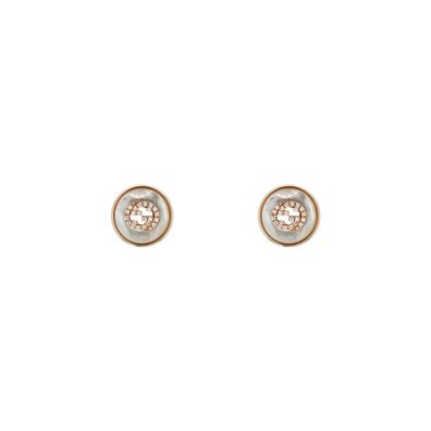 Gucci - YBD786746001 - Gucci ineinandergreifende Bolzenohrringe in rosa Gold, MOP, Di