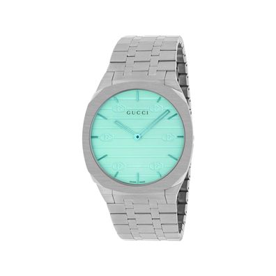 Gucci - Ya163409 - Gucci 25H 38 mm Edelstahl Multi -Layered -Gehäuse, weißes Zifferbl