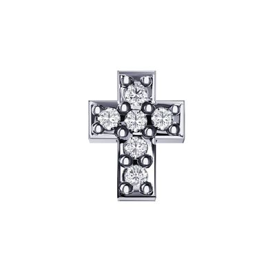FRAU ORO - DCHF6521 - Weißgoldkreuz -Armband und Diamanten