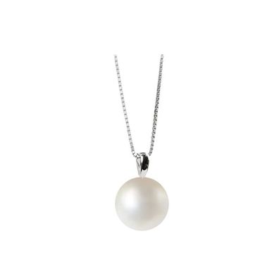 FRAU ORO - DHPP7218 - Frauenfrau Halskette in Weißgold und Perlenref. DHPP7218,002