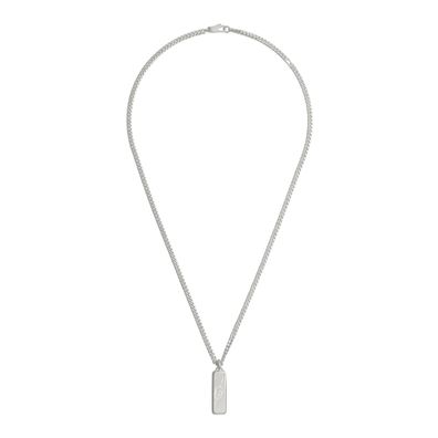 Gucci - YBB774055001 - Gucci -Tag -Halskette in Sterlingsilber mit Logo -Tag -Anhänge