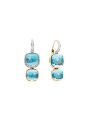 Pomellato - Bare Gold Gold Ohrringe mit Himmelblau und Diamanten Topazs - POC2025O7WH