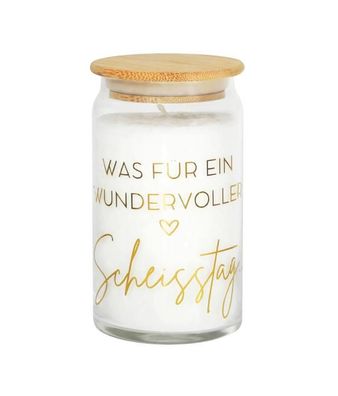 Motivkerze mit holzdeckel, Scheisstag 1 St