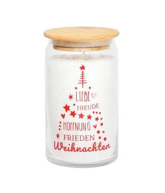 Motivkerze mit holzdeckel, Weihnachten 1 St