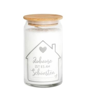 Motivkerze mit holzdeckel, Zuhause 1 St