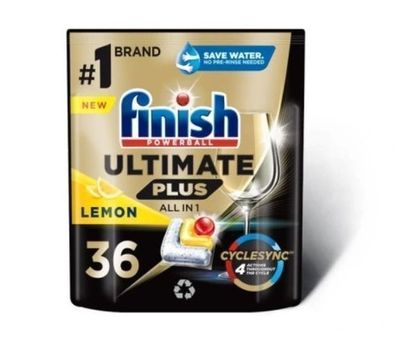 Finish Ultimate Plus Geschirrspuel-Kapseln Zitrone, 36 Stueck