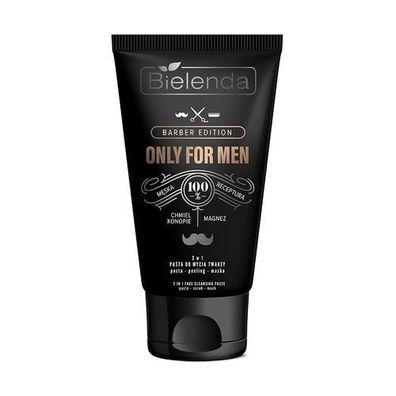 Bielenda Nur fuer Maenner Barber Edition 3-in-1 Gesichtsmaske-Peeling-Pasta, 150g