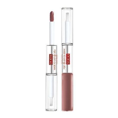 Pupa Milano Made To Last Lip Duo: Wasserfester Lippenstift & Glanz Nr. 011, 2x4