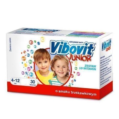 Vibovit Junior Erdbeer-Geschmack für Kinder von 4-12 Jahren, 30 Beutel
