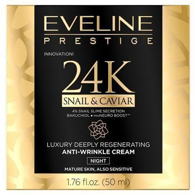 Eveline Cosmetics Prestige 24k Gold & Kaviar Anti-Falten Nachtcreme, 50ml