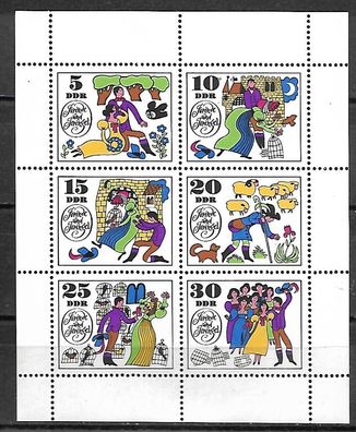 DDR postfrisch Kleinbogen Michel-Nummer 1450-1455