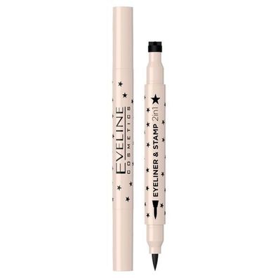Eveline Cosmetics 2in1 Eyeliner & Stempel Stern, Farbcode 02 - Präzise und langa