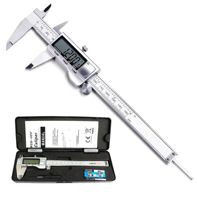 Digitaler Messschieber 0-150 mm - Tiefe, silbernes Edelstahl-LCD-Display