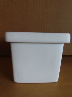 viereckiges Gefäß mit Deckel weiß ca. 8,3 cm H