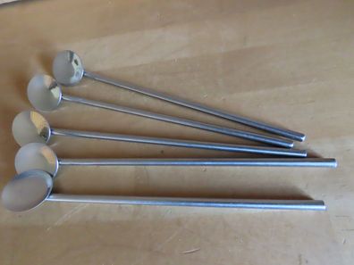 Trinkhalm Strohhalm mit rundem Löffel Metall ca. 19,3 cm H/5St