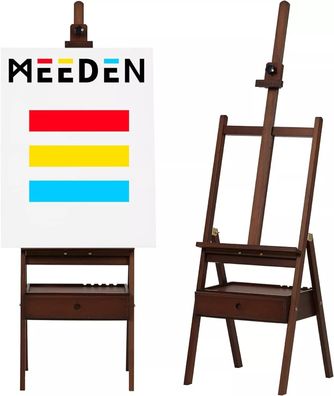 MEEDEN ES-6039-MBF - Tischstaffelei aus Buchenholz mit Stauraum - Verstellbar