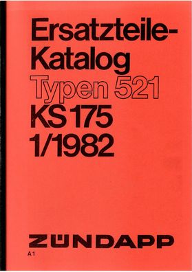 Ersatzteilkatalog Zündapp KS 175 Typen 521, Moped, Oldtimer