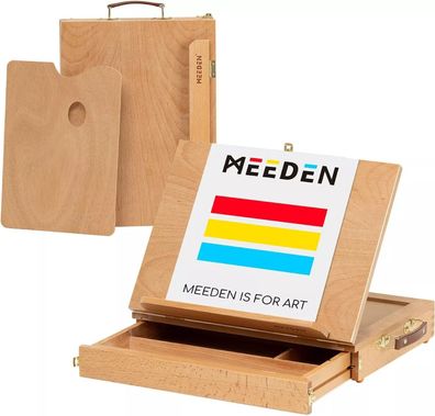 Meeden XHC-1A Tisch-Skizzenbox aus Buchenholz Skizzierbrett für Kunststudenten