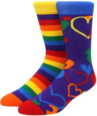 Love Socke mit Regenbogen - 3/4-Länge - Größe 37-46