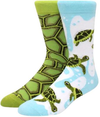 Schildkröten Socken - Motiv & Panzer - 3/4-Länge - 37-46