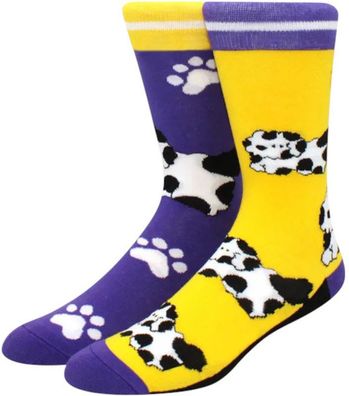 Pfoten Socken - Gelb & Blau - Größe 37-46