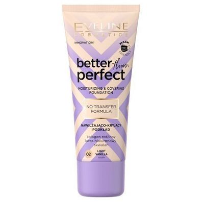 Eveline Cosmetics Feuchtigkeits- & Deckkraft-Foundation 02 Light Vanilla, 30 ml