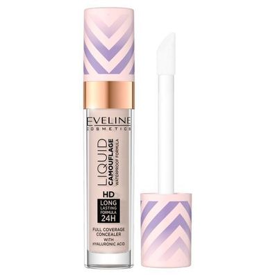 Eveline Cosmetics Wasserdichter Fluessig-Camouflage Concealer mit Hyaluronsaeure,