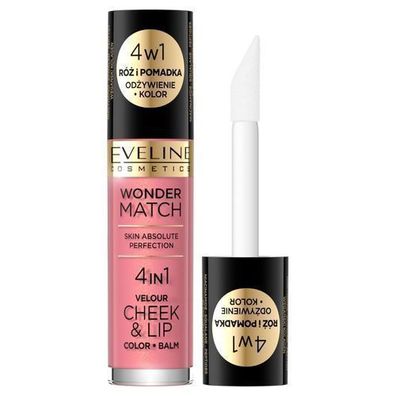 Eveline Cosmetics Wonder Match Velour Fluessigrouge & Lippenfarbe 03, 4.5 ml