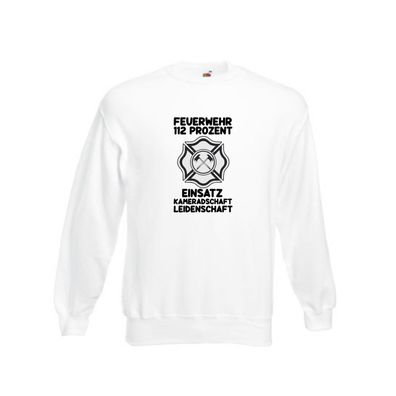 Feuerwehr | 112 | Kameradschaft | Einsatz | Feuerwehrmann Sweatshirt Weiß