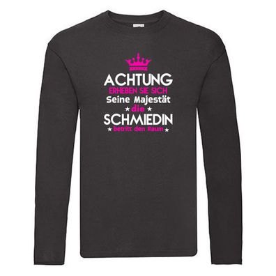 Erheben Sie sich: Schmiedin | Schmied | Beruf Schmiederei Long Sleeve Schwarz