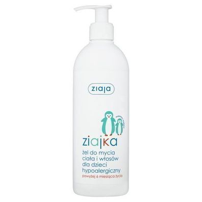Ziajka Hypoallergenes Waschgel fuer Koerper und Haare ab 6 Monaten, 400 ml